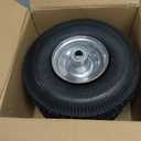RRQ 10 Inch Pneumatic Wheel 4.10/3.50-4 Tire, 10" Pneumatic Wheels with 5/8" Bearings,2.2" Offset Hub for Garden Cart, Hand Truck, Lawn Cart, Mower (2 Pack)