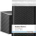 8.5 x 11 Bubble Mailers 50 Pack - Outer Size 9x12 Heavy Duty Black Padded mailer with Self Seal, Waterproof Shipping Envelopes, Bubble Wrap Protection for Ecommerce, Non See Through