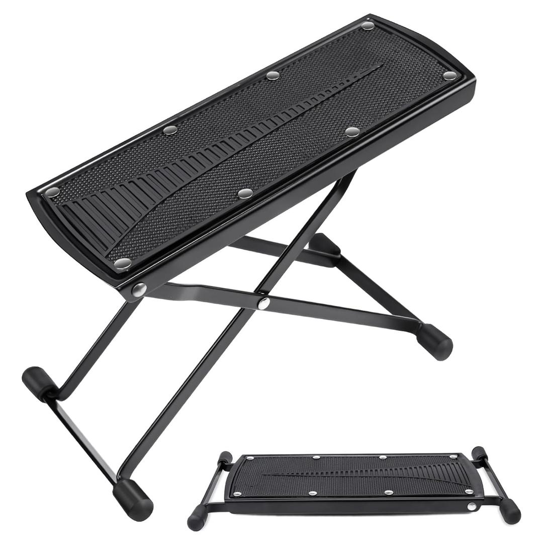 Subay Pedicure Foot Rest, 6 Heights Adjustable Foot Stand for Pedicure, Foldable Non-Slip Pedicure Stand for Easy At Home Pedicures, No More Bending or Stretching Pedicure Stool Tool for Home Foot Spa (Black)