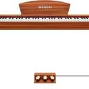 WENCAI 88 Key Fully Weighted Electric Piano Keyboard Hammer Action Full-size Digital Pianos for Beginner Professional Wooden Upright Piano with Sheet Music Stand Triple Pedal Supports USB-MIDI Orange