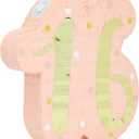 BLUE PANDA - Sweet 16 Pinata for 16th Birthday Party Decorations and Pink Party Birthday Decoration - Pink and Gold Foil Number (16.5 x 13 x 3 In)