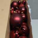 Sratte 94 Pcs Christmas Tree Decorations Set, Christmas Tree Ball Ornaments Glitter Poinsettia Flowers Decorations Glitter Berries Stems for Xmas Holiday Wedding(Burgundy)