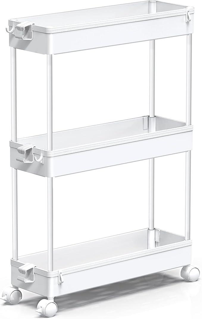 3 Tier Bathroom Shelf,Bathroom Rack, Shelves Organizer, for Bathroom Laundry Pantry Kitchen Narrow Places