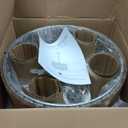 Modern Crystal Chandelier 18" Chrome Semi Flush Mount Ceiling Light Fixtures 6-Lights Drum Crystal Pendant Lighting for Dining Room Foyer Bedroom Living Room