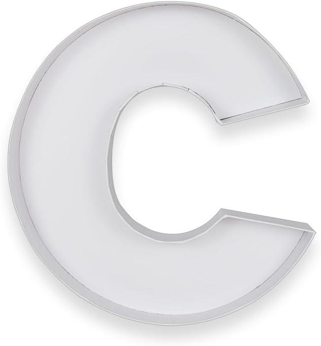 10" C Shaped Cardboard Letter Mache Chocolate Sweets Candy Container Box (White,C )