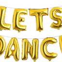 Letter Balloons - LETS DANCE 16" Inch Alphabet Letters Foil Mylar Balloon Kids Birthday Party Balloon Banner (LETS DANCE Gold)