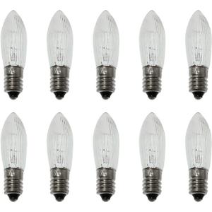 10PCS E10 Olive-Shaped Bulb 3W 17V 9x45MM/0.35x1.77Inch European Special Screw Base Clear Bulb