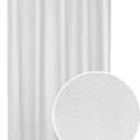 Zenna Home Fabric Shower Curtain Liner, Herringbone Patterned Fabric Liner for Showers and Bathtubs, Waterproof Polyester Material, 70 x 72 Inches, White