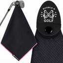 Double-D Golf Magnetic Golf Towel Supporting Breast Cancer Research