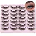 Wispy Mink Lashes Natural False Eyelashes 16mm Cat Eye Lashes Pack 5D 14 Pairs Fake Eyelashes by TNFVLONEINS