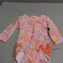 RuffleButts Baby Girls UPF 50+ Sun Protection Floral Printed Long Sleeve One Piece Rash Guard Swimsuit with Zipper, Size 6-12M