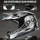 XFMT Youth Dirt Bike Helmet DOT Approved Kids Full Face Motocross Helmets, X-Large (Black, XL)