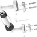 Toilet Paper Holder Wall Mount, Single Hand Operable Easy Tear Bathroom Toilet Paper Holder SUS 304 Stainless Steel, Double Post Pivoting Toilet Paper Roll Holder (White)