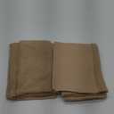 Set of 2 Fluffy Boucle Pillow Covers 20"x20", Khaki Textured Throw Pillow Covers with Faux Leather Accents, Boho Decorative Pillow Cases for Couch, Bed, or Farmhouse Home Decor Khaki