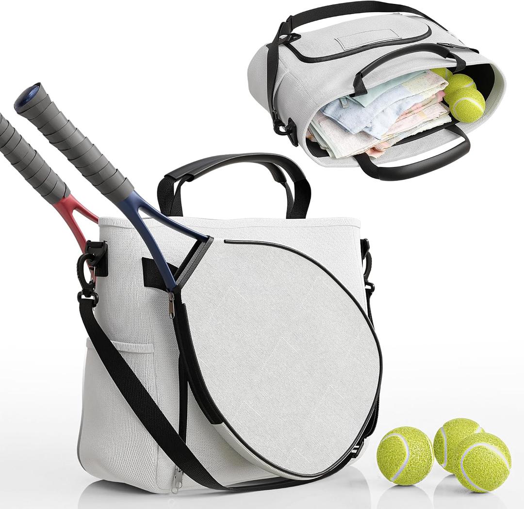 Tennis Bags for Women Men - Sleek Tennis Racket Bag for Sports Accessories with 2 Detachable Racket Cases - Gym Sling Bag, Pickleball Racquet Sling for Beginner Pro Players