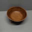 12.5 inch Acacia wood bowl with 2 serving utensils | 3 Brass legs | 6.6 quarts | Wooden Salad bowl for Salad, Fruit, Rice, Popcorn, pasta | Serving bowl for breakfast, lunch or dinner (Large)