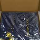 XKDOUS Document Organizer Linen Folio Folders with 9 Pockets, 3-Ring Accordion Storage Binders Expanding File Folder for Important Papers, End of Life Planner Book, in Case If I Die File Folder (Navy)