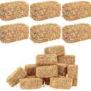 6 Pcs Mini Hay Bales Miniature Hay Bales for Decoration Small Decorative Straw for Easter Scene Rustic Wedding Western Cowboy Themed Birthday Party Decorations (2.5 x 1.2 x 1.25Inch) (6 pcs)