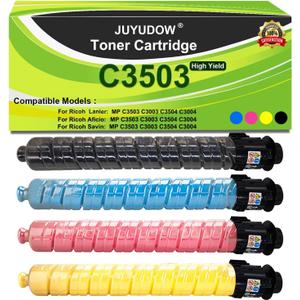 Compatible Toner Cartridge Compatible for Ricoh 841813 841816 841815 841814 MP C3003 C3503 C3004 C3504 C3004ex C3504ex Lanier MP C3003 C3503 C3004 C3504 C3004ex C3504ex (4-Pack)