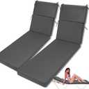 2 Pcs Indoor Outdoor Chaise Lounge Cushions Sponge Bench Outdoor Furniture Chaise Cushions Patio Chair Furniture Replacement (Gray)