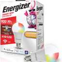 Energizer Connect Smart A19 LED White & Multi-Color RGB Light Bulb with Voice Control and Remote Access Through Your Smartphone | Compatible with Alexa and Google Assistant (1 Count (Pack of 1))