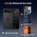 4 in 1 Magnetic for iPhone Air Case [with 1X Screen Protector, Braided Cable, Removable Lens Case] [Mil-Grade Drop Protection] Shockproof Slim Translucent Matte Protective Phone Case, Black