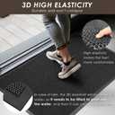 Azadx Indoor Outdoor Door Mat 23"x 35" Doormat for Entry Heavy Duty Front Door Mat Stretch Mesh Dirt Trapper Welcome Doormats Non-Slip Backing Entrance Mats for Home Commercial Floor Mats, Black Grey