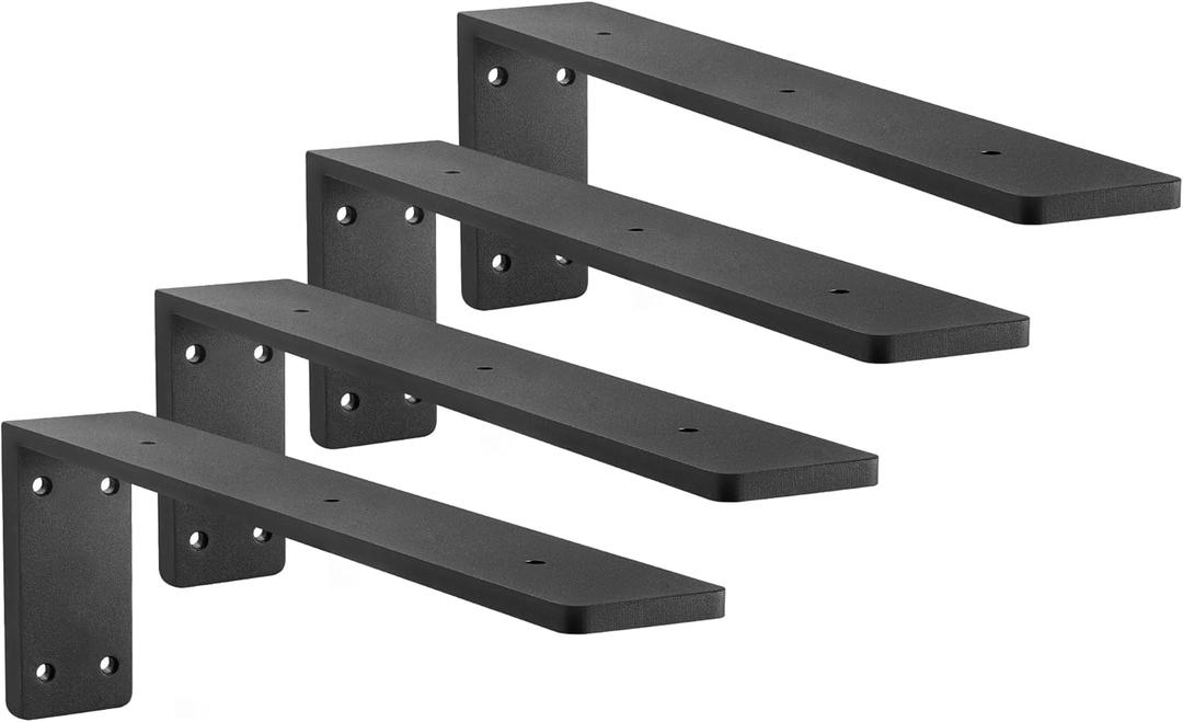 Countertop Support Bracket 3/8" Thick Heavy Duty Shelf Bracket 4 Pack 16in L Shape Shelf Bracket for Granite Quartz Wood Laminate Countertop (16" x 6" x 2.5