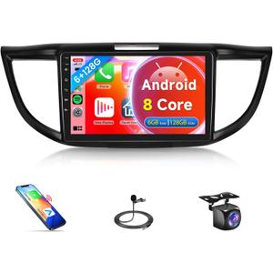 8 Core 6G+128G Android 13 Radio de coche para Honda CRV 2012-2016, Rimoody Car Stereo Wireless Carplay Android Auto 9 pulgadas pantalla tctil GPS 4G-WiFi DSP-36 Mirror Link 59-UI Temas BT FM Cmara