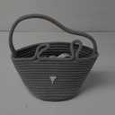 CubesLand Gray Easter Basket for Boys Toddler Kids,Big Cute and Reusable Woven Cotton Rope Empty Gift Bunny Basket with Handle for Easter Egg Hunt, Kids Party Supplies, Easter Decor (Large-9.8 x 7.8 x 7.8, Lively Bunny-Grey)