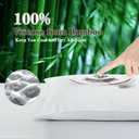 2 Pack Cooling Pillowcases for Hot Sleepers & Night Sweats, 400 TC Bamboo Viscose Pillow Protectors, Zippered Pillow Cases Standard Size, Breathable Silky Soft Pillow Covers, White, 20x26