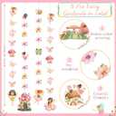 Daifunli 8 Pcs Fairy Party Decorations Fairy First Birthday Hanging Garlands Banner Butterfly Mushroom Flower Paper Cutouts Streamer for Wall Ceiling Decor Wonderland Garden Tale Floral Party Supplies