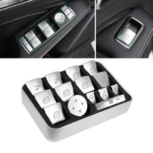 Moonlinks Inner Door Power Window Switch Button Covers Trim Sticker Replacement Compatible with Mercedes Benz A B C E G GLA CLA GLK GL ML GLE Class W204 W212 W246 W166 X166 X204 Tesla Modle X S 14 PCS