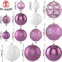 87ct Christmas Ball Ornaments Set Shatterproof Seasonal Hanging Decorations with Reusable Hand-held Gift Package for Xmas Tree Holiday Party and Home Decor, Lilac