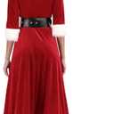 Soyoekbt Women's Santa Claus Costume V-Neck Christmas Long Dress