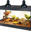 Prolee Bearded Dragon Tank 37 Gallon, Lizard Tank, Reptile Tank with Metal Mesh Roof Door, Snake Tank with Lock Design, 32" Long, Black