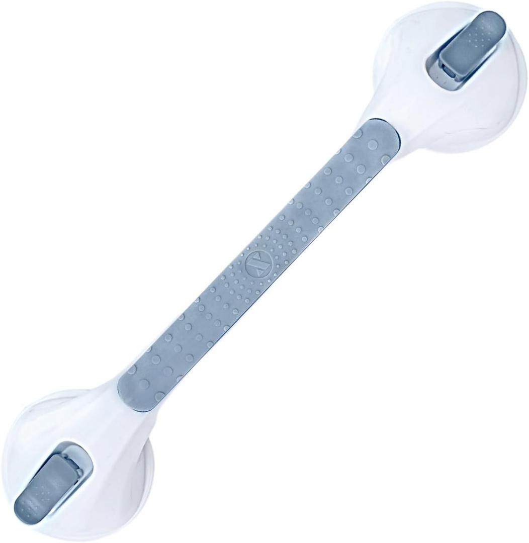 SlipX Solutions 17 Safe Grip Shower Grab Bar, Extra Long Suction Cup Handicap Grab Bars for Seniors, Heavy Duty Pry-Lock Suction Cups for Bathtub, Bathroom Accessories No-Drill, No Tools, Removeable