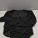 Women's Square Neck Mesh Long Sleeve Bodysuit Shirts Ruched Body Suit Leotard Tops (X-Large, Black)