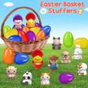 12pack Prefilled Easter Eggs with Finger Puppets, Easter Basket Stuffers with Toys inside for Easter Egg Hunt, Easter Party Favors Supplies, Classroom Prizes Reward, Easter Gifts for kids toddlers