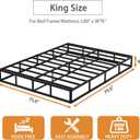 King Box Spring Bed Base 9 Inch, 3000lbs Heavy Duty Box Spring King Size Metal Mattress Foundation, Tool-Free Easy Assembly, Noise Free