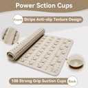 Non Slip Bathtub Mat and Shower Mat, Machine Washable Anti Slip Shower Mats for Inside Shower with Suction Cups & Drain Holes