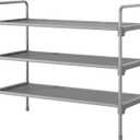 Kitsure Shoe Rack for Closet, Sturdy Shoe Shelf for Entryway, Space-Saving Shoes Organizer and Storage, 27.6" x 11.8" x 22.6", Grey