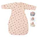 Transitional Baby Swaddling Sack with Arms Up Length Sleeves Mitten Cuffs 3-6 Months Wearable Swaddling Blanket Sleeping Bag Cotton for Newborns Boys Girls Sleep Sacks Snug Fit Calms Startle Reflex