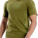 MIER Mens Crewneck Tshirts Classic Fit Cotton Short Sleeve Summer Athletic Tee Tops for Men, Olive Green, XXL (Green, XXL)