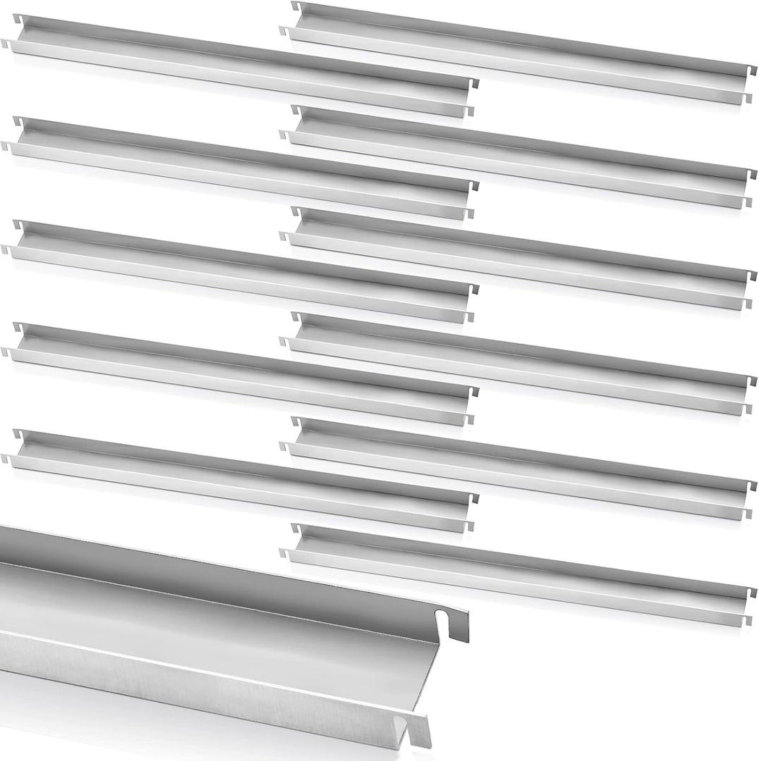 Patelai Stainless Steel File Drawer Rails - Front to Back, 15.76 Inches Long (12 Pieces)