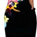 Women's Summer Maxi Dress Long Dress Casual Boho Sleeveless Strap Smocked Tiered Long Beach Sun Dresses (Black, XL)