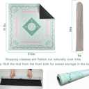 Mahjong Mat 31.5 * 31.5 Inch Non-Slip Noise Reduction, American Mahjong Mat for Table with Bag, Waterproof Surface Mah Jongg Mats for Poker, Card, Dominoes, Board & Tile Games （Light Green