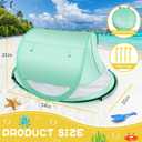 Baby Beach Tent,Large Pop Up Beach Tent Sun Shade for Beach,Portable Baby Travel Tent with Mosquito Net,Indoor Baby Play Tent,UPF 50+ UV Protection Sun Shelters for Infants