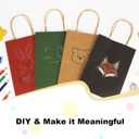 KWZESLE Kraft Paper Gift Bags with Handles, 4 Assorted Colors (Red/Green/Black/Kraft) Party Favor Bags for Wedding, Christmas, Birthday (Multicolored, 3.15 * 6.3 * 8.6in)