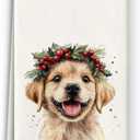 Golden Retriever Kitchen Towels - Christmas Dog Decor, Christmas Golden Retriever Dog Lovers Gifts, Cute Xmas Hand Towels Dish Towels for Kitchen Bathroom, 16x24 Inch